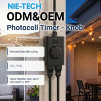 Timer Tombol Kontrol Digital Outdoor IP65 Grosir, 15A 125V Standar AS, Bersertifikasi ETL FCC, Bahan PC Tahan Api, 24 Jam