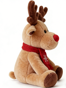 Peluche de <span class=keywords><strong>renne</strong></span> de Noël promotionnelle pour bébé avec écharpe rouge, super douce, rembourrée en coton, pour un confort optimal - Product Image 3