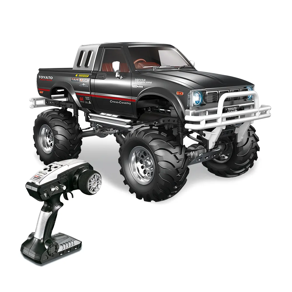 Mobil RC HG-P407-Black-1 kecepatan tinggi, kendaraan Off-road mendaki kendali jarak jauh, truk Pickup penggerak empat roda 1/10 2.4G, mobil RC kecepatan tinggi