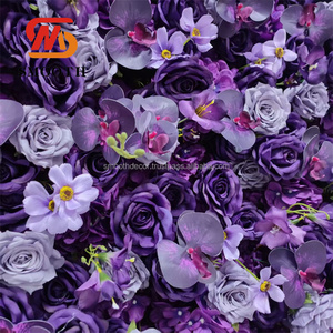 SLOOTH 3D Purple Rolling Up Purple Flower Wall Arrangement Floral Backdrop pour la décoration de mariage - Product Image 4