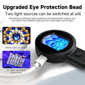 Chất lượng cao Kính lúp 100X với 8 LED ánh sáng 2 inch màn hình kỹ thuật số kính lúp - Product Image 3