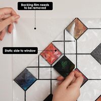 Film de fenêtre givré en PVC à adhérence statique, motif de treillis simple et moderne, isolation thermique, blocage UV, autocollant opaque pour la confidentialité