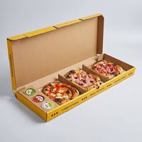 Boîte à pizza personnalisée à trois compartiments, boîte d'emballage recyclable en carton ondulé pour la livraison de restaurants