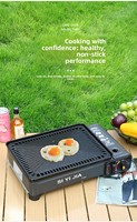 Réchaud à gaz portable multifonctionnel léger et pliable en acier inoxydable, barbecue coupe-vent pour le camping et les pique-niques