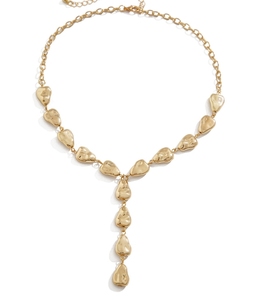 Mát gió phẳng thả Mặt dây chuyền vòng cổ với hình chữ Y xương đòn chuỗi Baroque bóng hình dạng mạ vàng cho Đảng dịp - Product Image 1