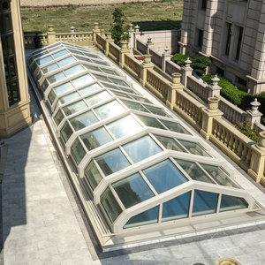 Système d'enclos rétractable électrique sur mesure à grande ouverture pour véranda, <span class=keywords><strong>solarium</strong></span> automatique en verre pour restaurant - Product Image 1