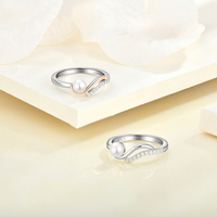 Bague élégante en argent sterling 925 Infinity Design avec zircon cubique Bijoux de mode bicolores en or rose et argent pour femmes