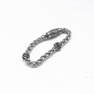 yunnique Skull Bracelet <b>Titanium</b> Steel Magnetic Clasp Unisex Jewelry Gift - Product Image 3