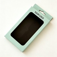 Caja al por mayor para fundas de teléfono con logo, caja de alta calidad para fundas de teléfono, caja de embalaje para fundas de teléfono con ventana y tinta de soja