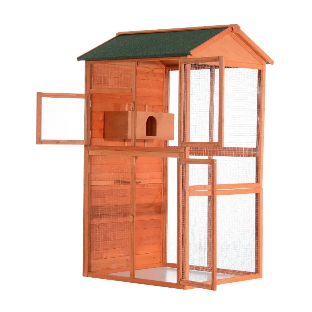 Wood Small Animal House Large Outdoor Aviary Bird Cage With Nesting Box