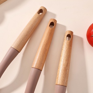 6-Piece Household Kitchen Cooking Utensils Set Spatula Spoon Heat Resistant <b>Silicone</b> Beech Wooden Kitchen <b>Tools</b> Set - Product Image 4