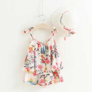 Mono para Niña, Ropa de Algodón, Traje de Pantalones Cortos con Flores para Niña, Disponible en Línea - Product Image 2