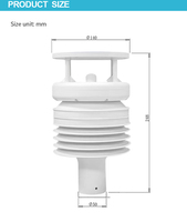 Compact Solar Powered Agriculture Weather Station Ultrasonic Anemometer Measures Air Temperature Pressure Wind Vane -10~50