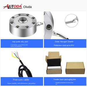 خلية قياس الحمل من نوع Ouluda AT8403 لقياس القوة، مستشعر قياس 10 طن لاختبار الدفع والسحب، وحدة وزن 20-100 طن - Product Image 3