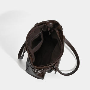 Bolso de mano retro marrón versátil para negocios, estilo coreano, mochila escolar clásica, gran capacidad, impermeable, con cremallera, correa de hombro individual - Product Image 4