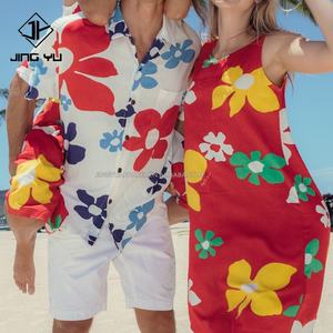 ชุดรอมเปอร์ลายพิมพ์ดิจิทัล 100% ผ้าเรยอน สไตล์ฮาวาย ขายดี ออกแบบเองได้ สำหรับวันหยุดพักผ่อน ชุดจั๊มสูทขายาวสำหรับผู้หญิง - Product Image 5