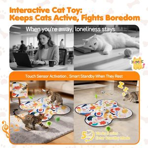 Jouet pour chat de luxe en polyester souple, jeu interactif de cache-cache automatique, résistant aux morsures, puzzle doux - Product Image 5