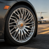 Jantes SRD Floating Cap 18-24 pouces 5x112/120/114.3, jantes en alliage multi-rayons Cyclone argentées pour Mercedes Porsche Range Rover