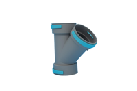 Raccord en T oblique pour tuyau PE 75-75-75, connecteur à 3 voies pour conduit de ventilation, raccord de tuyauterie CVC pour système de ventilation
