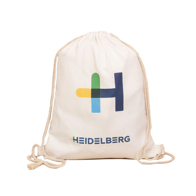 Custom logo Eco-friendly Organic Cotton Draw String Gift Bag Canvas Laundry Basket Promotional Drawstring Backpack