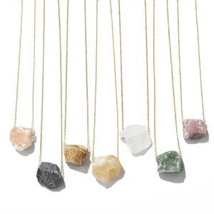 Colgante de cuarzo con piedra Natural, piedra de cristal Irregular, piedra curativa, collar, joyería, gran oferta, 2022