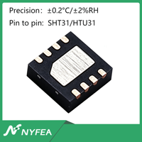 NYFEA H&T Seri SHT31-P-NF Kompatibel Menggantikan SHT31 I2C DFN8 Sensor Suhu dan Kelembaban IC Akurasi 2%RH/0.2C SMD