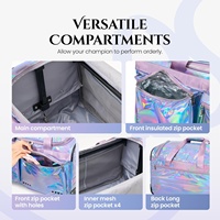 Sac de danse ODM avec porte-vêtements, collection Prism-Glow, tissu iridescent imperméable, sac de sport idéal pour les danseurs