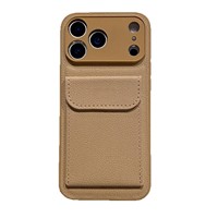 Étui de téléphone de luxe en cuir PU de haute qualité avec porte-cartes et protection intégrale antichoc pour appareil photo pour iPhone 17 16 15 Plus Pro Max