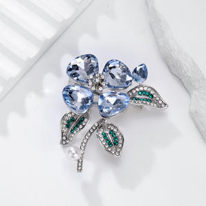 Broches de Cristal con Flores, Modernos y Elegantes, Botones de Diamantes de Imitación, Aleación Chapada en Oro, Personalizados, Unisex, Regalo de Boda, Compromiso, Uso Diario - Product Image 2