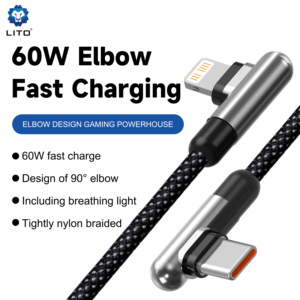 <span class=keywords><strong>Cable</strong></span> de datos del cargador <span class=keywords><strong>USB</strong></span> LITO <span class=keywords><strong>Usb</strong></span> para juegos de 90 grados para <span class=keywords><strong>cable</strong></span> de cargador rápido tipo C para <span class=keywords><strong>iPhone</strong></span> Android - Product Image 2