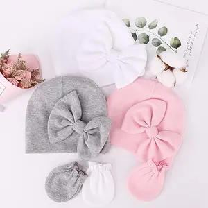 婴儿手套新生儿和帽子3件套婴儿礼品套装手套帽战利品