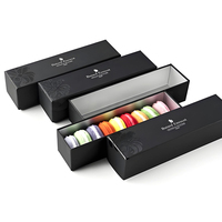 Boîte à macarons avec fenêtre transparente et structure à tiroir coulissant pour l'emballage de pâtisseries en vente au détail