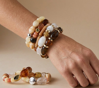 Bracelet en perles d'acrylique élastique multicolores irrégulières tendance fait main original Zooying pour femmes