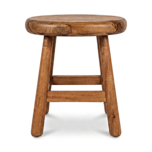 Solid Teak <b>Wood</b> Modern Rustic Farmhouse Handmade <b>Stool</b> and Ottoman for Living Room Hotel Restaurant - Product Image 1