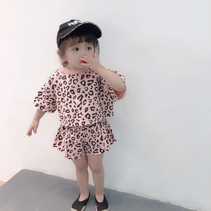 Summer Girls Casual Clothing Set <b>Children's</b> Leopard Tops + Shorts 2 Pcs Clothing Set - Product Image 5