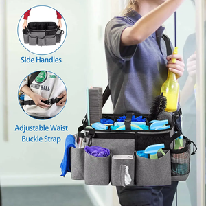 Organisateur de rangement multifonctionnel pour le nettoyage, sac fourre-tout portable pour femme de ménage, avec séparateurs amovibles, en polyester durable - Product Image 4