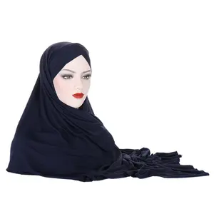 Hijab de muselina de nuevo diseño para mujer, pañuelo de poliéster de Color vendido para mujer, hiyab islámico musulmán, bufandas étnicas, chales