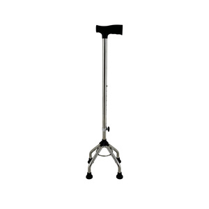 Bastón de acero inoxidable de cuatro patas con altura ajustable y antideslizante para apoyo de personas mayores - Product Image 1