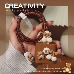 Nuevo Protector de Cable de oso 3D Línea DE DATOS Espiral Cable Winder Cargador de auriculares Cable DE DATOS Cubierta protectora Protector de Cable de alambre - Product Image 6