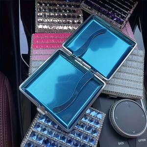 Étui à cigarettes pour femmes en métal coloré de <span class=keywords><strong>luxe</strong></span>, orné d'un côté de diamants, boîte à cigarettes - Product Image 2