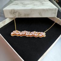 Collar de esmalte con colgante doble para mujer, joyería, regalo de Navidad, collar de nombre de esmalte personalizado chapado en oro con diamantes de imitación