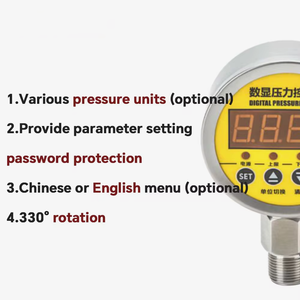 디지털 디스플레이 스테인레스 스틸 가스 펌프 압축기 컨트롤러 압력 스위치 고정밀 0.5% FS 다중 전압 호환성 - Product Image 5