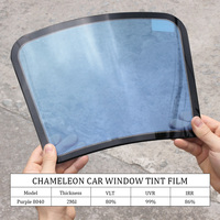 Película para Ventanas de Auto con Tinte Camaleón de Alta Rechazo de Calor PET, Bloqueo UV del 99%, 2mil, Alta Transmitancia