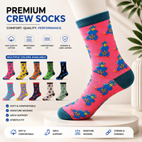 Chaussettes ras du cou jacquard premium à motif ours de dessin animé, plusieurs couleurs au choix, en coton respirant avec maille, logo personnalisé OEM, multicolores