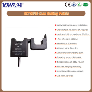 YHDC SCT024S Split Core <strong>Current</strong> <strong>Transformer</strong> 1A/<strong>5A</strong> Output 50Hz-60Hz 0.5/1% Accuracy Parallel Line Twisted Pair CE ROHS - Product Image 4