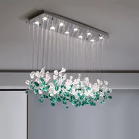 Lustre moderne personnalisé en cristal de luxe, design goutte de pluie, pour bars à petit-déjeuner et restaurants