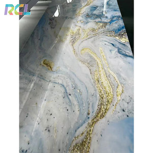Nuovo Design RCL: Pannello Murale in PVC Ecologico Nero Lucido Effetto Marmo, Lastra UV in Plastica per Casa - Product Image 1