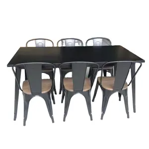 Dining Tables And Chairs Wood Top Iron Dining Table And Chairs Factory Cheap Price Home Furniture Kitchen Metal Bar Chair For Restaurant And Party