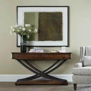 Table d'angle mate en bois de pin brun foncé vintage au design moderne vente en gros de meubles de salon entrée d'atelier de villa d'hôpital