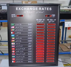 Placa de taxa de câmbio de moeda estrangeira sinal LED indicando placa de exibição de publicidade placa de dinheiro
